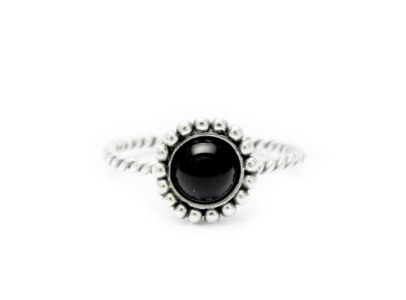 silver ring onix Silver Black ring silver ring black stone silver twisted ring Black onix ring