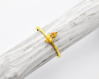 14k solid gold citrine ring, yellow citrine gold ring, yellow gem ring, white gold citrine ring, rose gold citrine ring