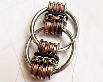 STACKED DUAL BAND: Bike Chain Fidget Restless Hand Toy, Hand Exerciser, Stim Toy, Upcycled