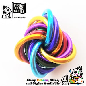 Pride Möbii® Fidget Ball Collection: Shiny Multicolor LGBTQ+ Micro Label Flag