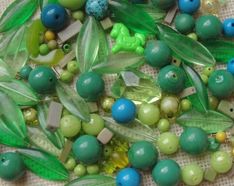 craft items - 4mm green and gold striped glass beads supplies jewelry destash
