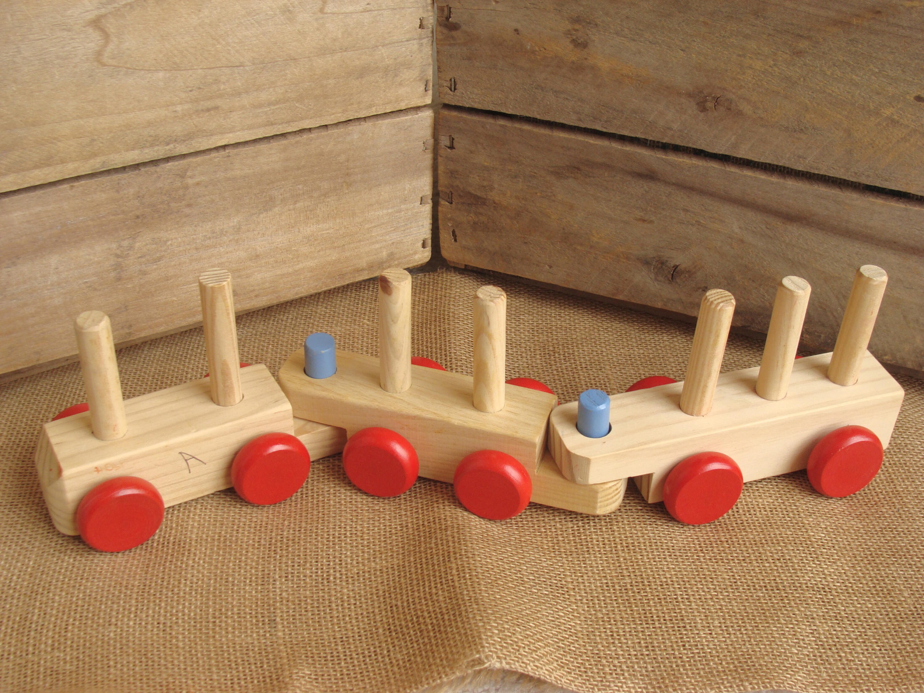 Unfinished wood train toy for upcycle craft repurpose Etsy