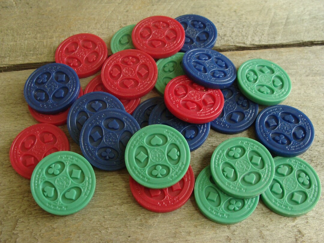 Mixed Lot of 24 Plastic Poker Chips for Upcycle Craft Etsy
