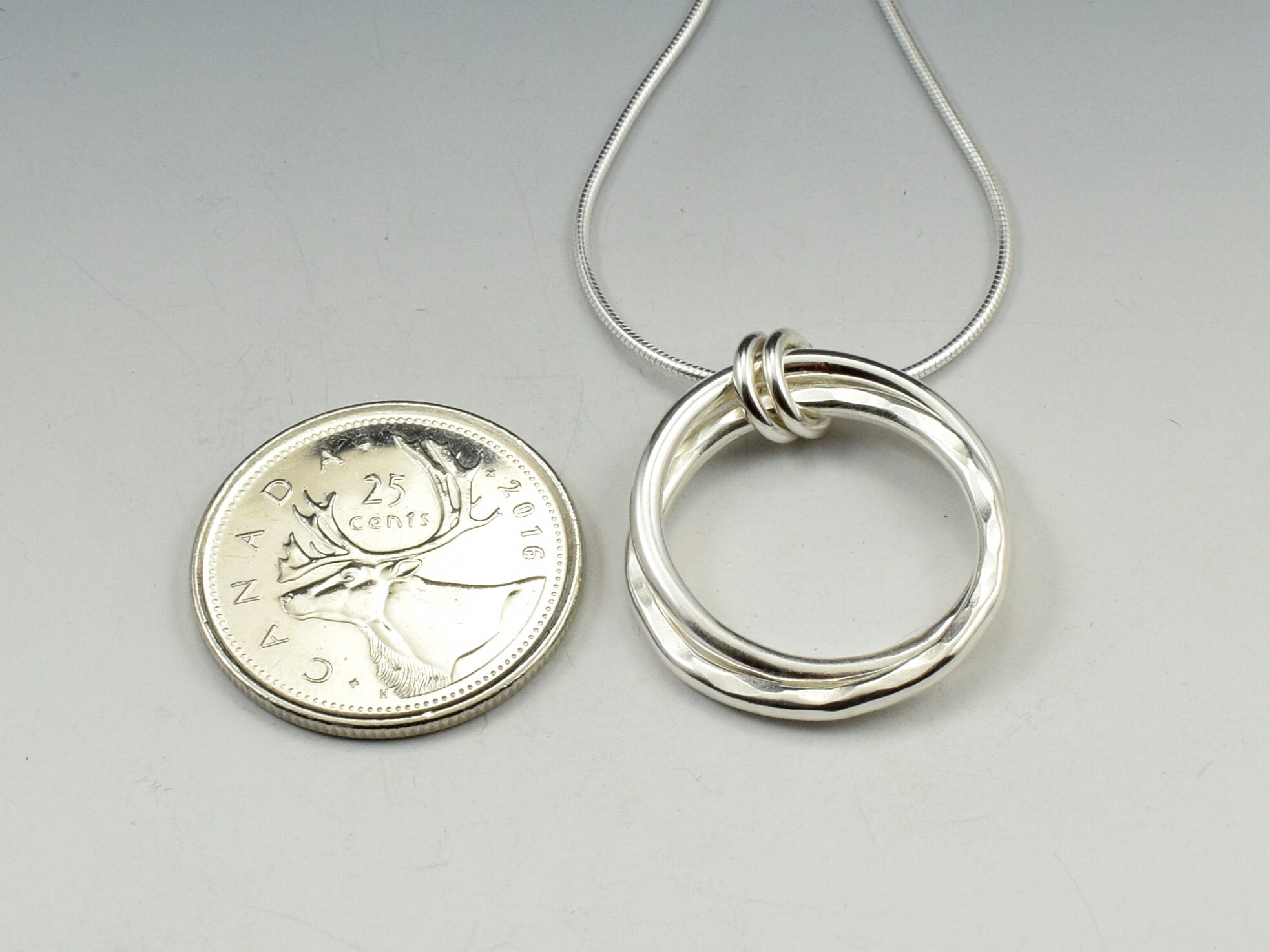 Two Rings Pendant Pe616a Sterling Double Ring Pendant Small - Etsy