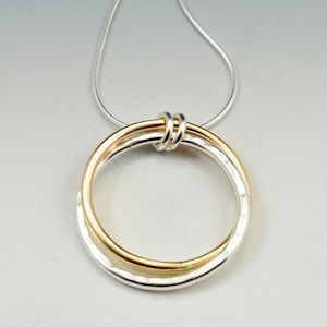 PE617 - Sterling/14k Goldfill Double Link Pendant - Large