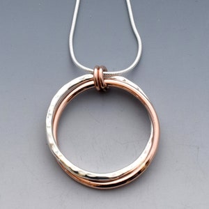 PE618 - Sterling/14k Rose Goldfill Double Link Pendant - Large