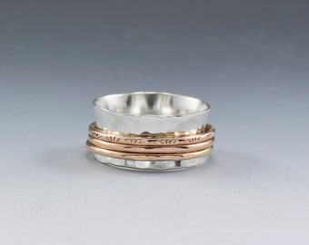 RG603 - Sterling Silver/14k Rose Goldfill Spinner Ring