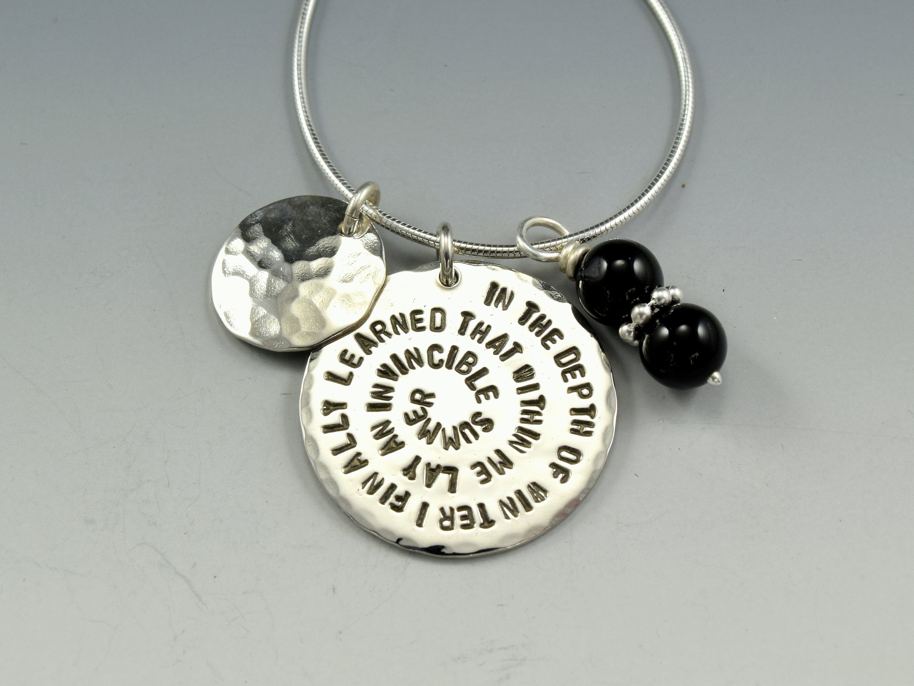 PE734 Sterling Silver Quote Pendant 'in the Depth of Etsy