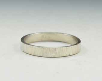 RG673 - Sterling Silver Stacking Ring - 'Birch Bark' Detail