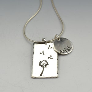 PE760 Sterling Silver Dandelion Pendant image 1