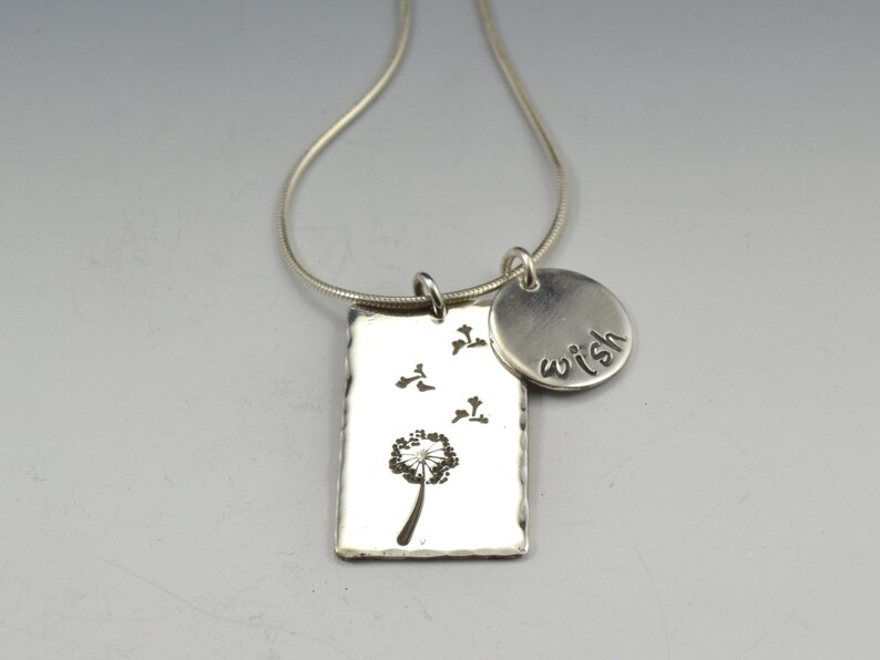 PE760 Sterling Silver Dandelion Pendant image 1