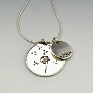 PE761-pendentif pissenlit en argent sterling