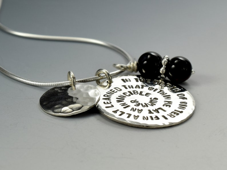 PE734 Sterling Silver Quote Pendant 'in the Depth of Etsy