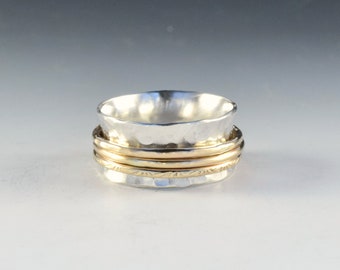 RG602 - Sterling Silver/14k Goldfill Spinner Ring