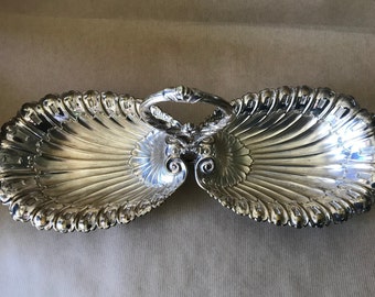 Louis XV style double shell silver metal display