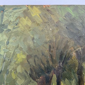 Peinture à lhuile sur panneau , paysage avec saules et vaches par Stichelmans image 3