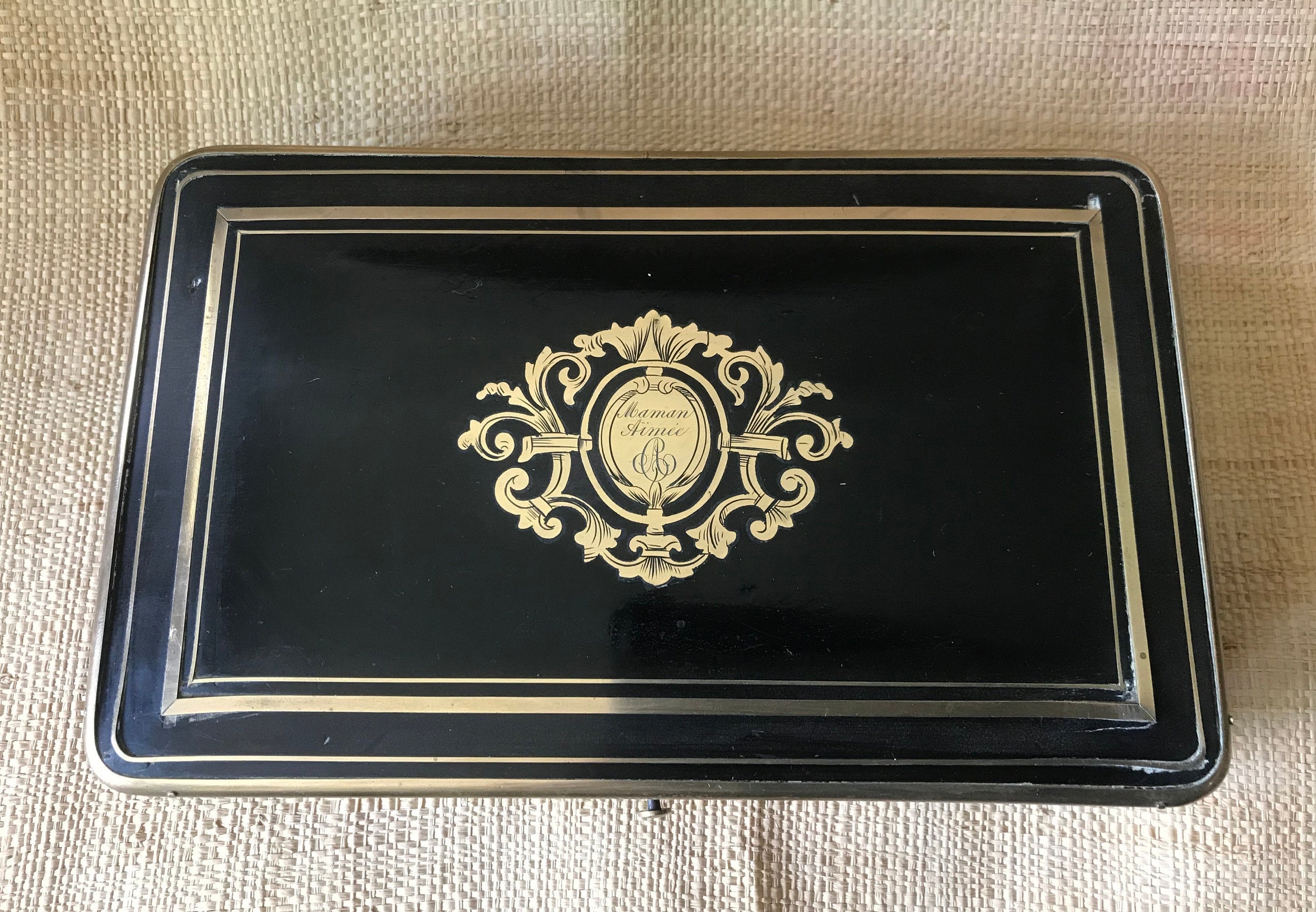 Broche Ancienne Style Napoléon III – Nœud En Laiton Plaqué Or Rose, Piston, Occasion