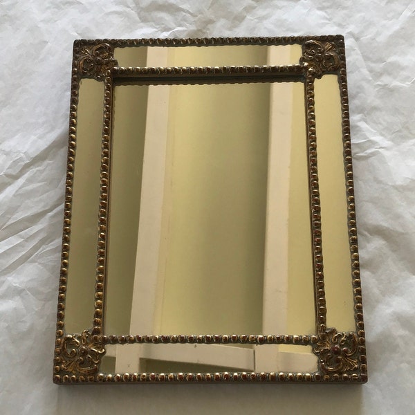 Small glazing bead mirror, wood and plaster