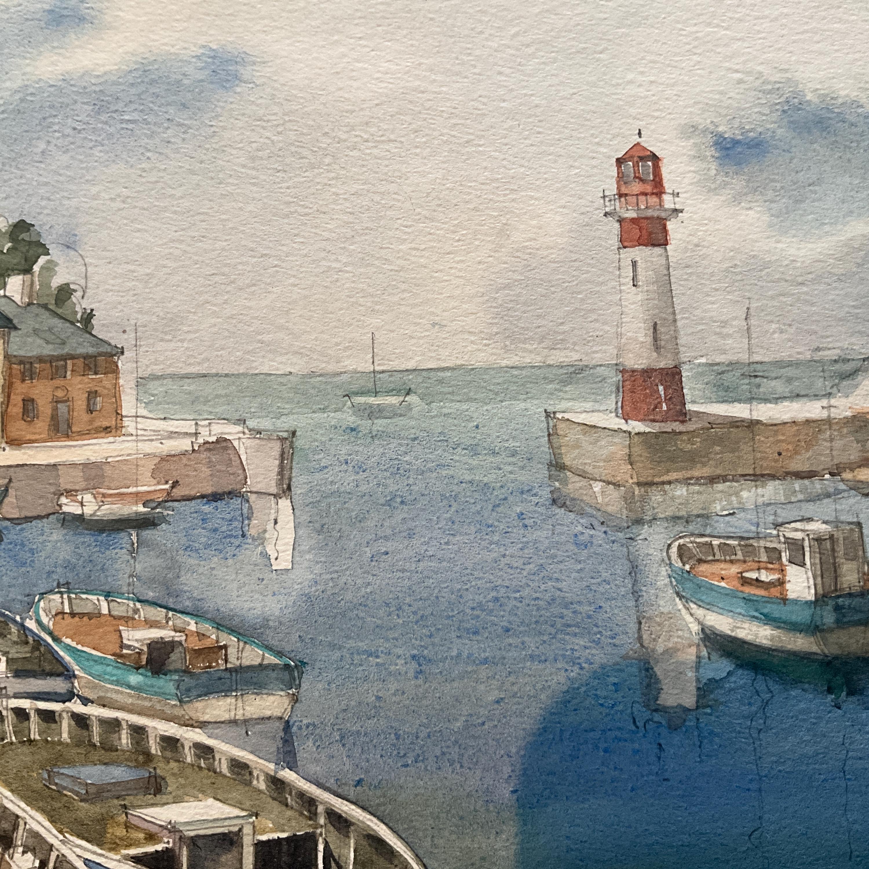 水彩画、海景、M. DUHOU - Etsy 日本