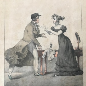 19th century engraving, (1824) marital scale, Wattie, Engelmann