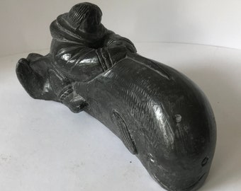hand-carved statuette in soapstone or soapstone