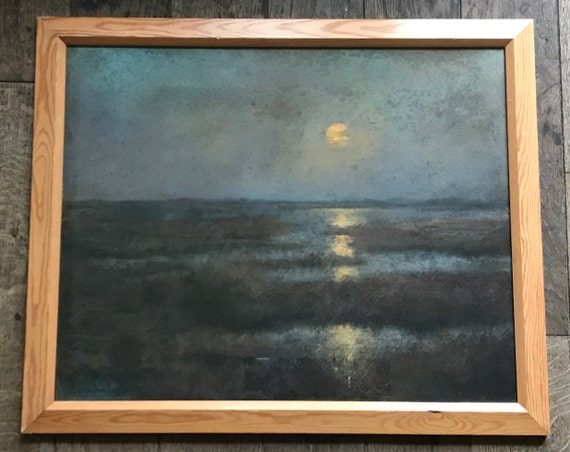 Pastel sur papier , marais du côté d’Arendonk, Belgique par Jaak Van den Seylbergh