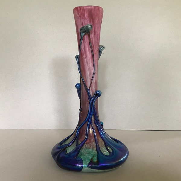 Vase en verre soufflé italien  signé Michèle LUZORO