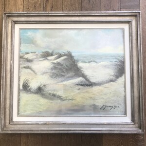 Pastel on paper placed on cardboard, dune landscape, Aimé Stevens 1928
