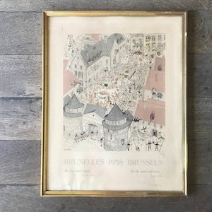 Manifesto di Jean Dratz, expo 58, città di Bruxelles