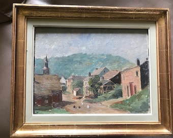 Peinture à l’huile, paysage , P. Corbisier