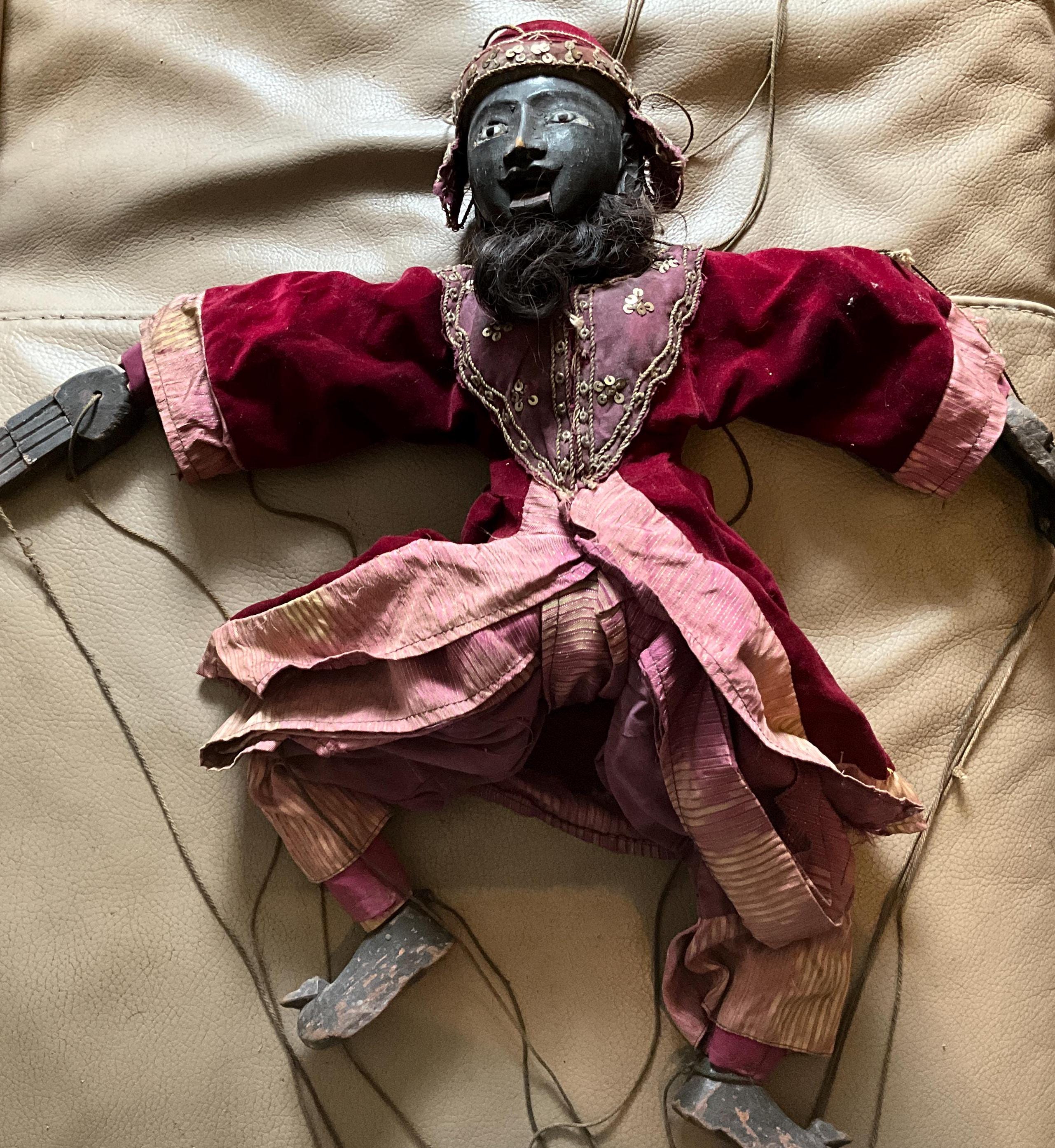 Wooden puppet, from Burma around 1900