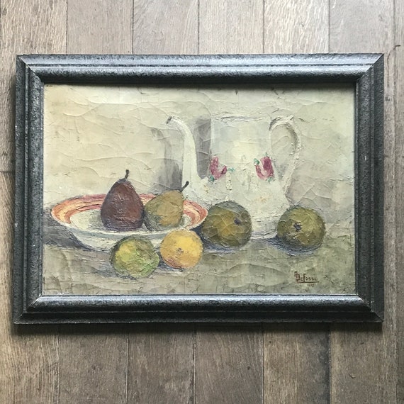 キャンバスに油絵。 A.デフォッセ、1927年、静物画 - Etsy 日本