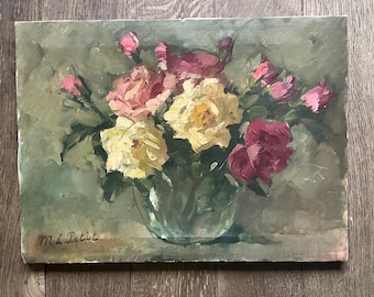 Bouquet of yellow and red roses, Madeleine Léonce Petit