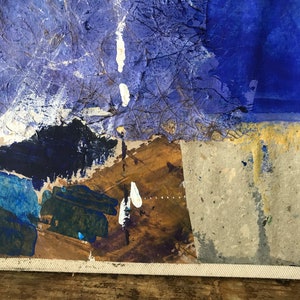 Abstract painting, mixed technique on mounted paper support image 6