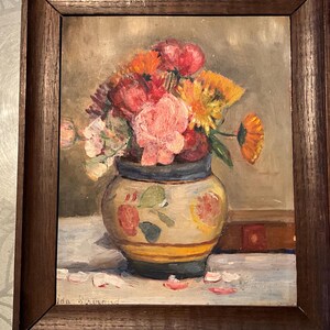 Peinture à l'huile sur carton, vers 1900, Ida Bertrand
