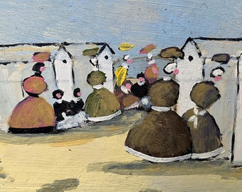 Scène de plage, femmes et enfants