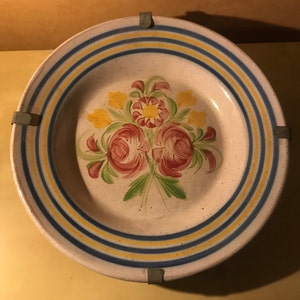 19th century dish, hand painted, decorative dish