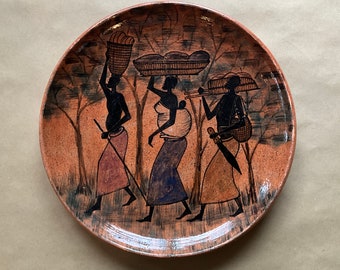 Big ceramic platter by Albert Massamba