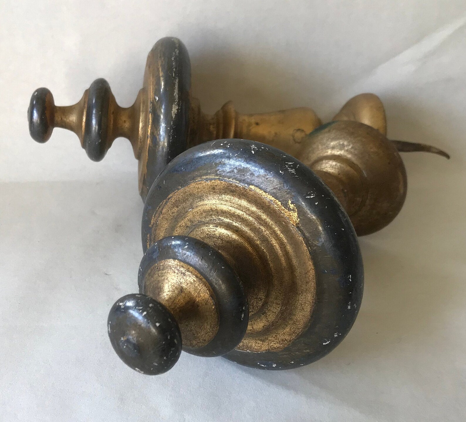 Wooden Pieces to End Curtain Rods Carved and Gilded Wood Etsy