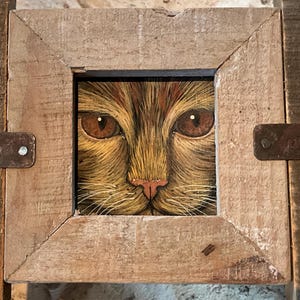 Peinture acrylique sur panneau, chats