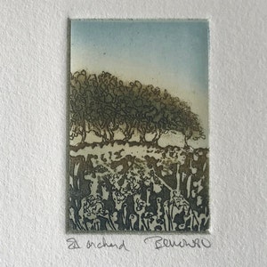 Etching and aquatint Sheila Benow 1980s, landscape