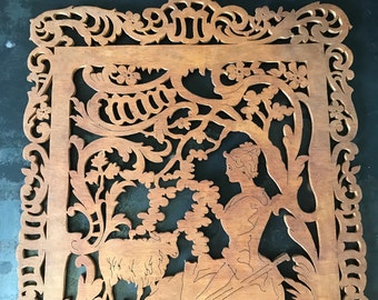 Wood lace panel, circa 1920