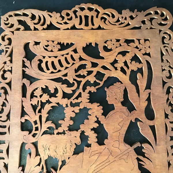 Wooden lace panel, circa 1920