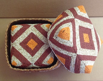 Reeks van drie Afrikaanse beaded dozen