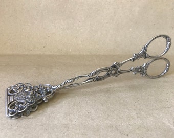 Cake or mignardise tongs, silver 800, circa 1900