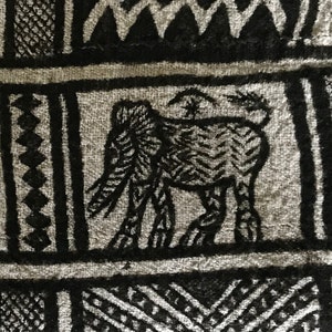 Hand Woven canvas, Korhogo fabric, Senoufo, symbolic animals, African art image 7