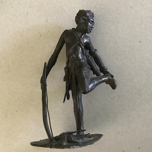 Lost wax bronze, young African hunter