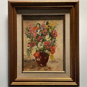 Pintura al óleo sobre lienzo, cartón, flores de Agnès Galland