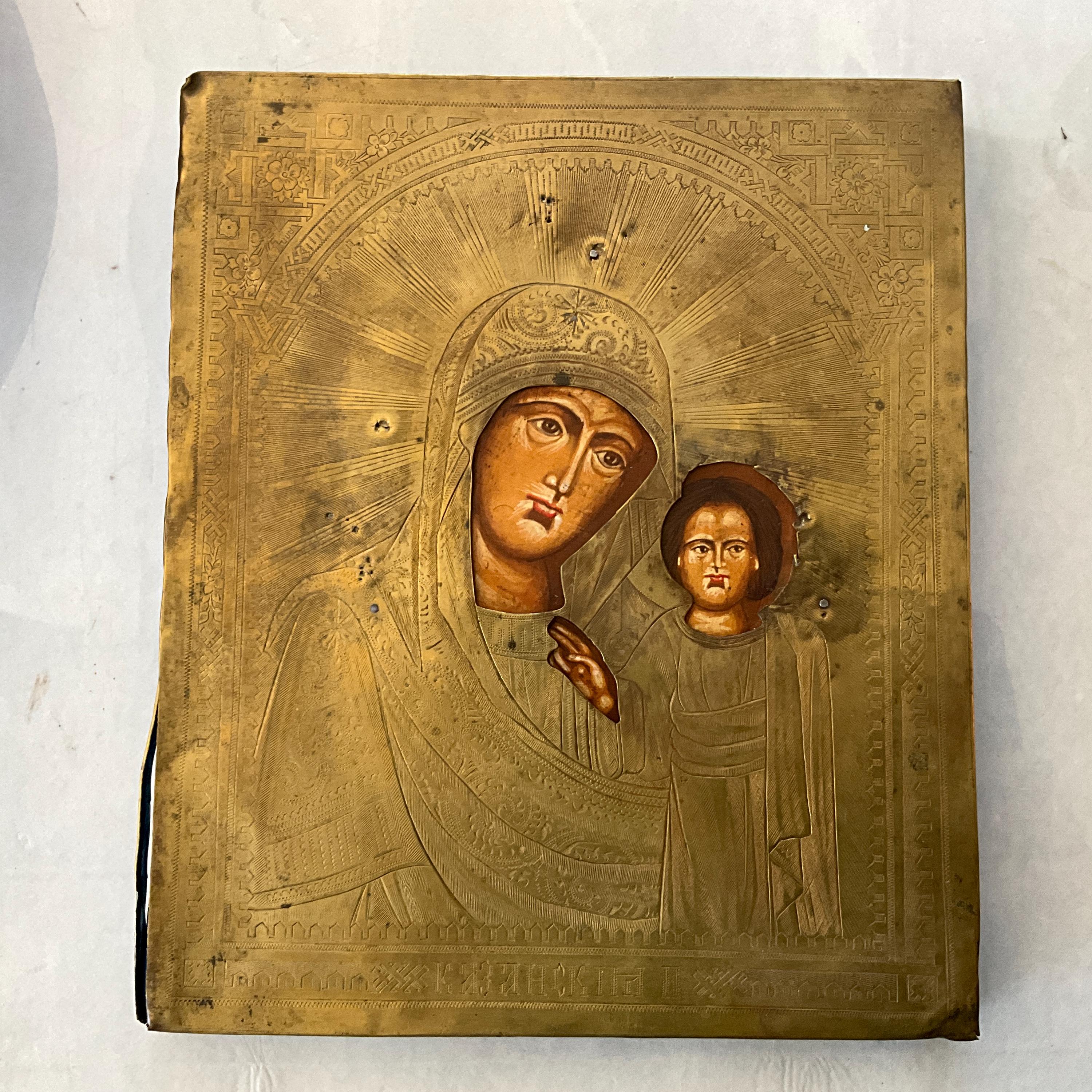 1900年頃のロシアのイコン、聖母子像 - Etsy 日本