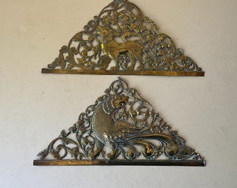 Openwork copper wall decoration, animal motif